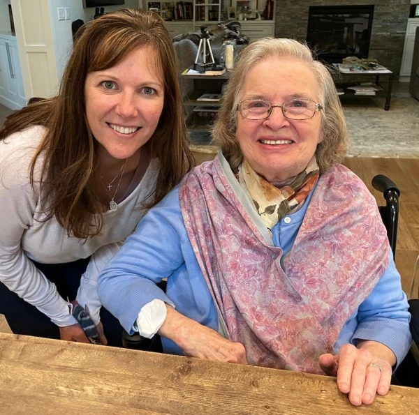 Teresa Rodriguez, founder of the Rosary Team, with her mom, Marian Buchheit. Credit: Photo courtesy of Paul Buchheit