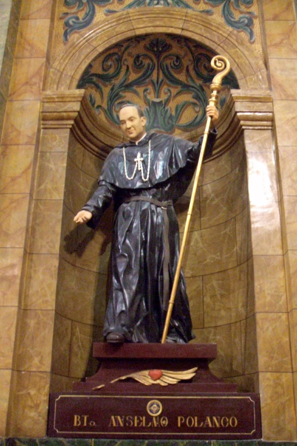 This statue of the martyred Spanish bishop is located in the convent church of the Augustinians in Valladolid, Spain. Credit: Zarateman, CC0, via Wikimedia Commons