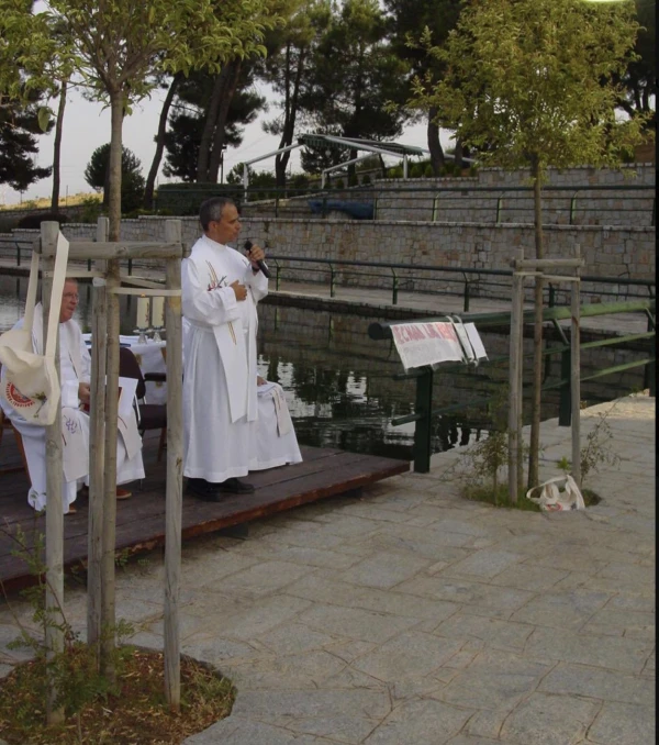 Father Robert Prevost, OSA, now Leo XIV, celebrates Mass in Spain during an Augustinian youth gathering in 2003. Credit: Courtesy of @profedeprimari X account