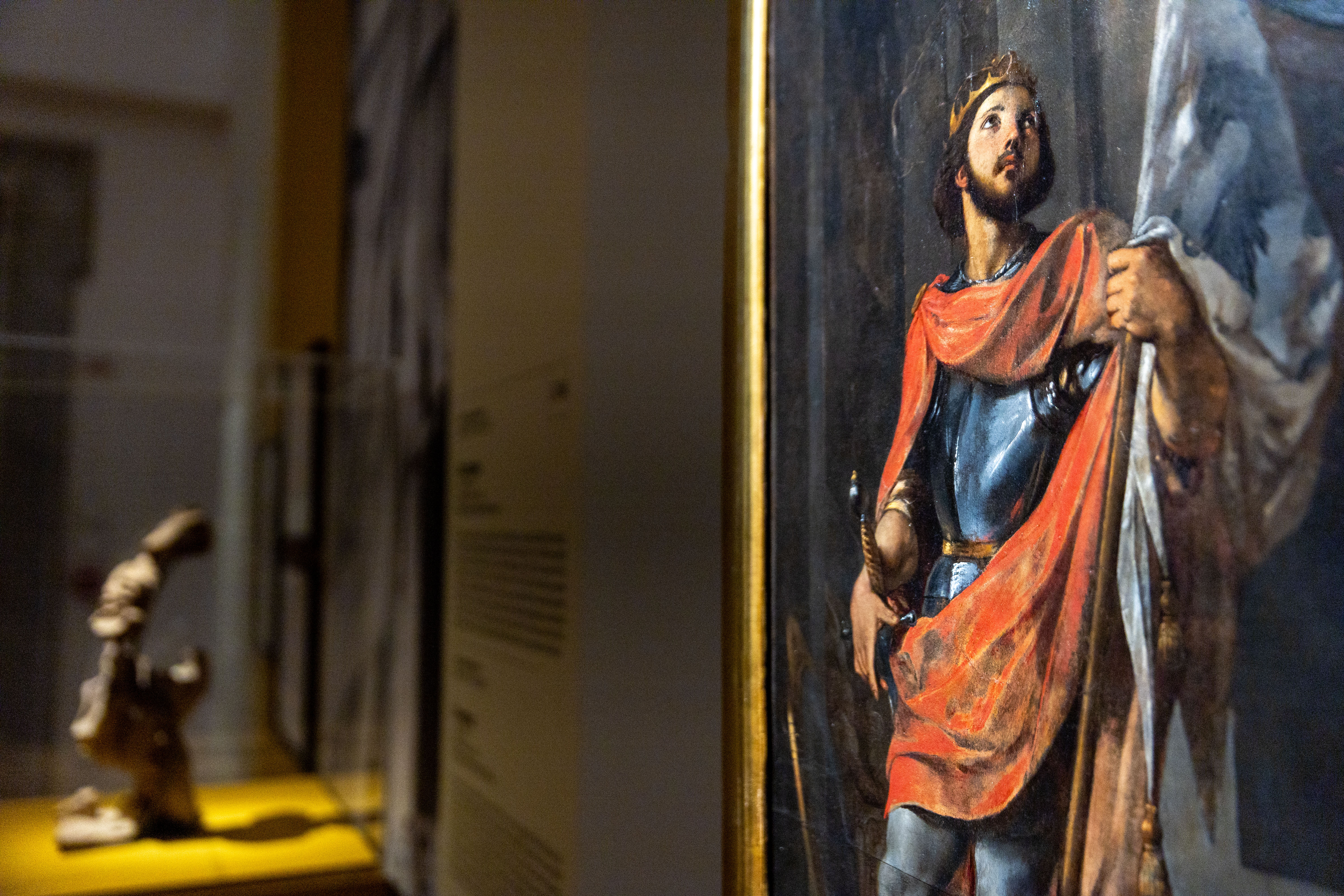 The exhibition includes a sketch for Bernini’s marble statue of St. Longinus (1638). | Credit: Daniel Ibañez/EWTN News