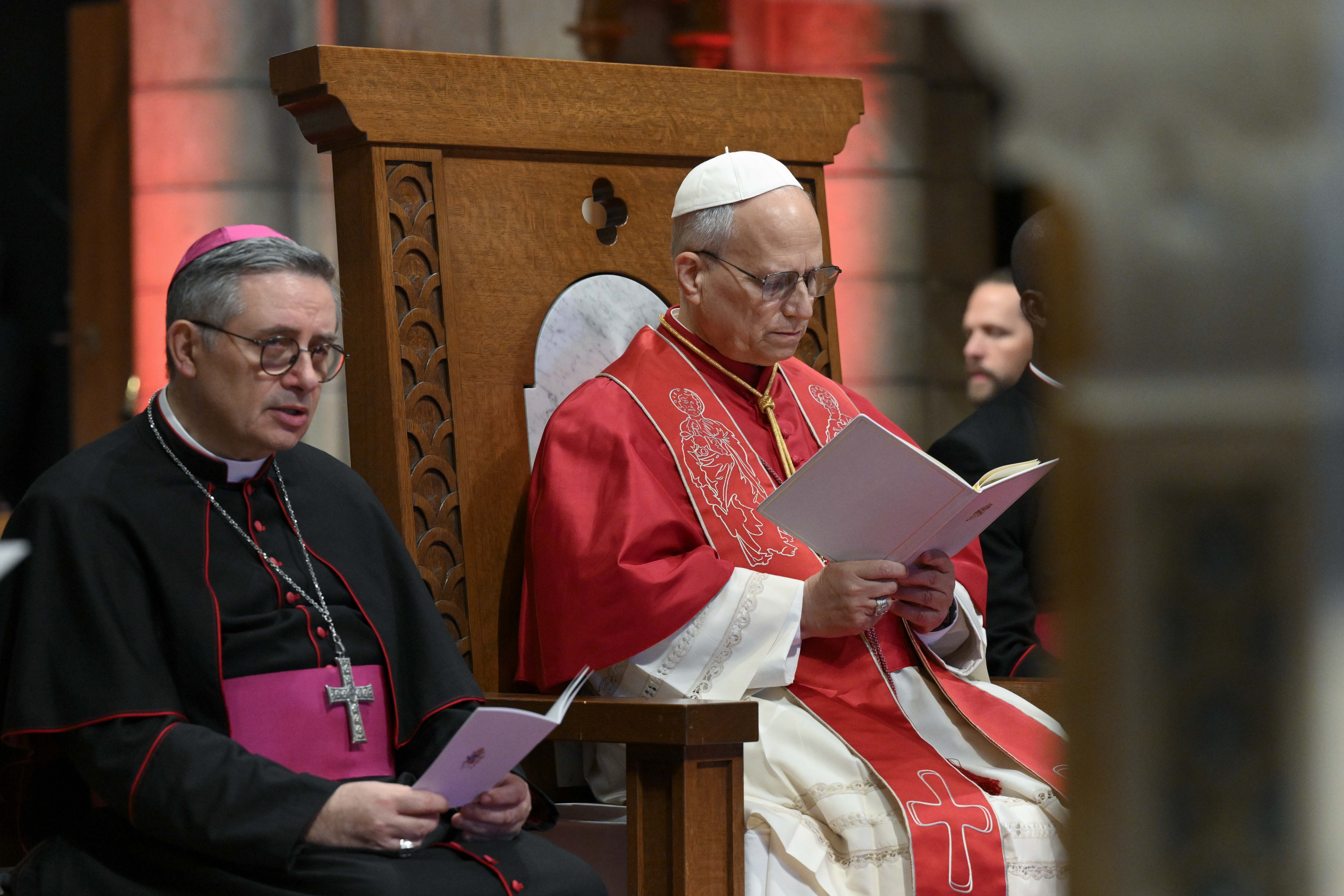 Pope Leo XIV prays at the Cathedral of the Immaculate Conception in Monaco, Saturday, March 28, 2026 | Credit: Vatican Media