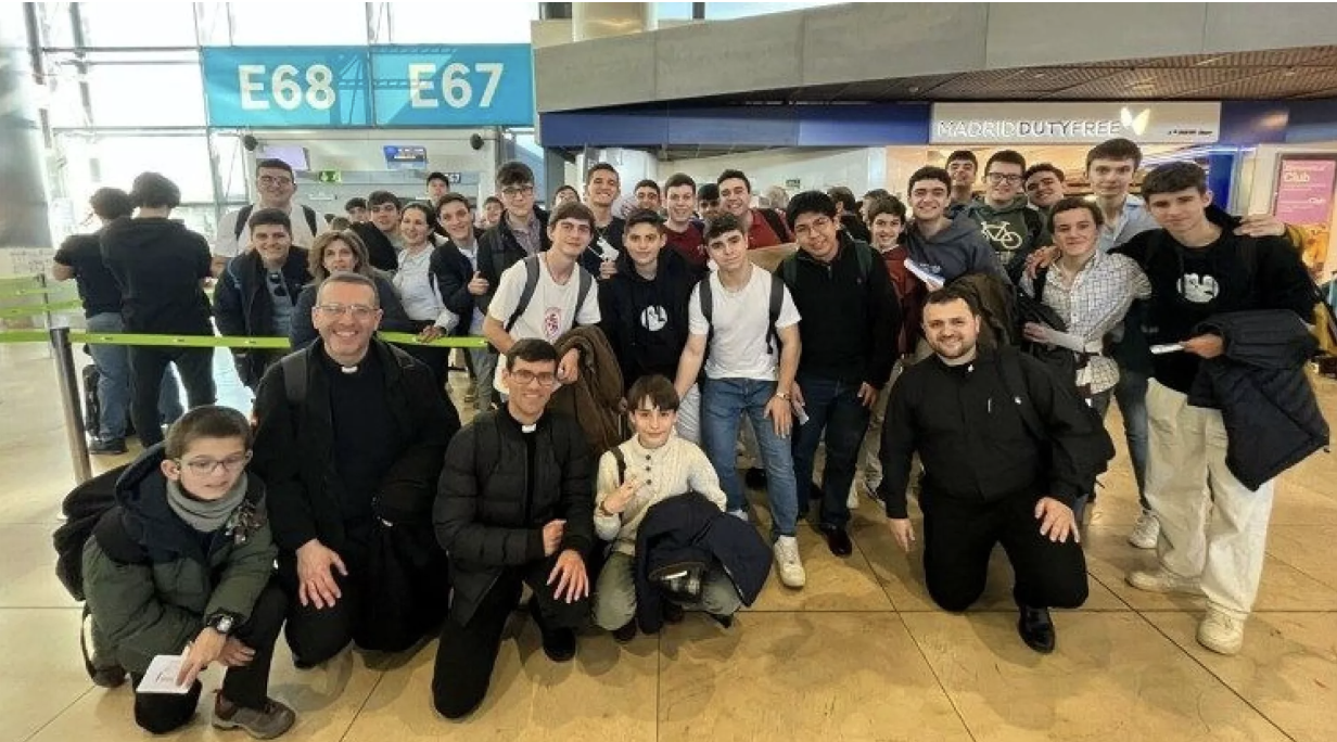 The 46 minor seminarians from Toledo, Spain, make their way to Rome with their formators. | Credit:  St. Thomas Villanova Minor Seminary in Toledo