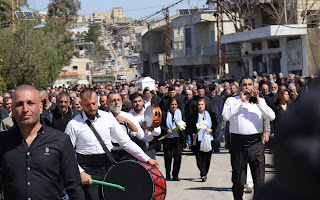 Mourners gather for the funeral of Father Pierre al-Rahi at St. George Church in the town of Qlayaa in southern Lebanon. | Credit: ACI MENA