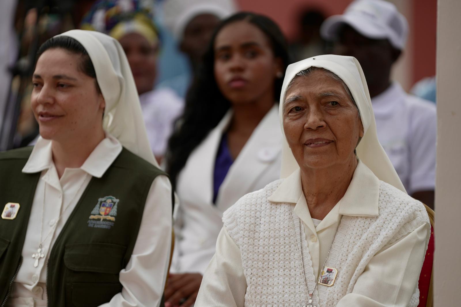 Pope Leo XIV visits a nursing home in Saurimo, Angola, on April 20, 2026. Credit: Patrick Leonard/EWTN News.