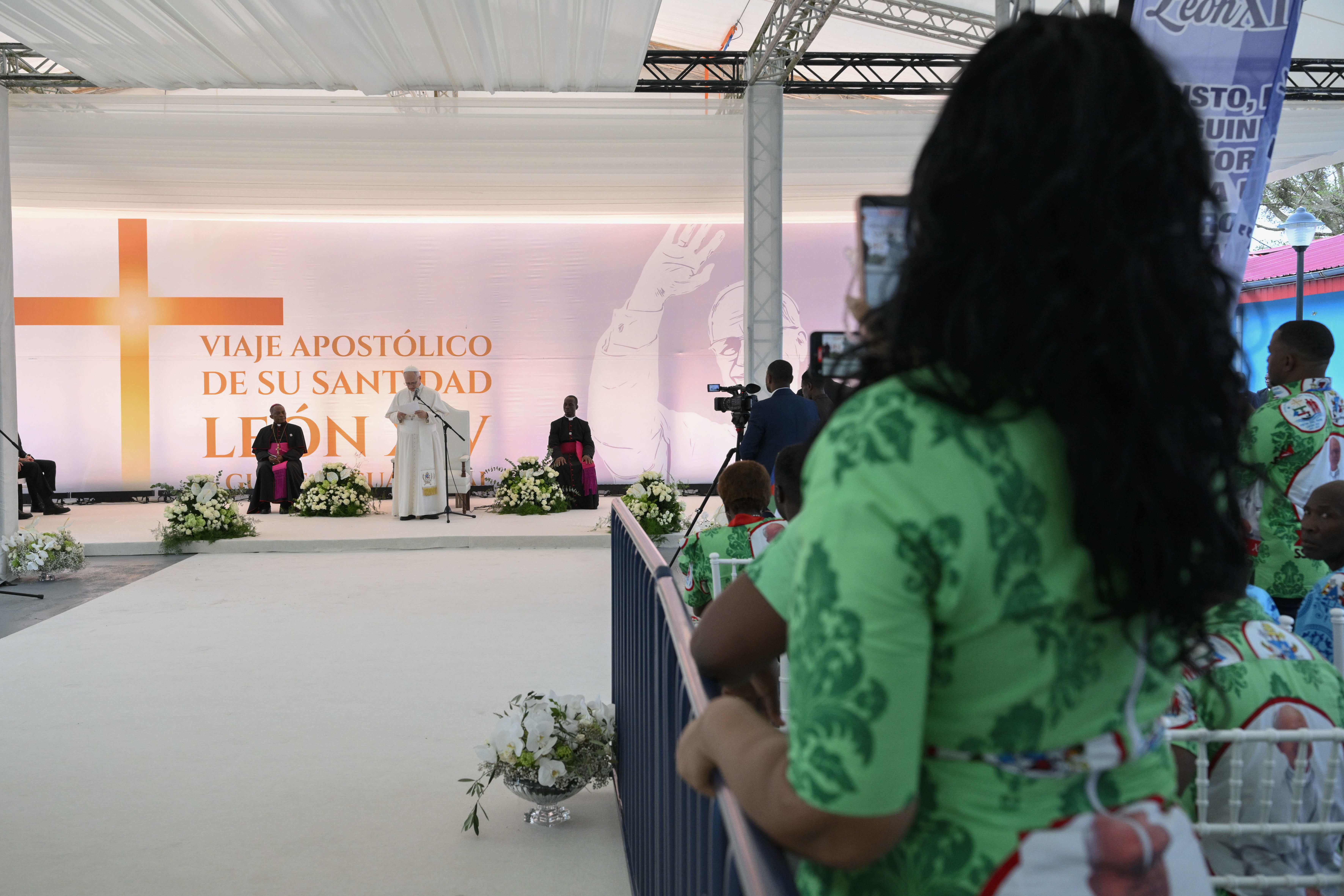 Pope Leo XIV speaks at the Jean Pierre Olie Psychiatric Hospital in Malabo, Equatorial Guinea, on Tuesday, April 21, 2026. | Credit: Vatican Media