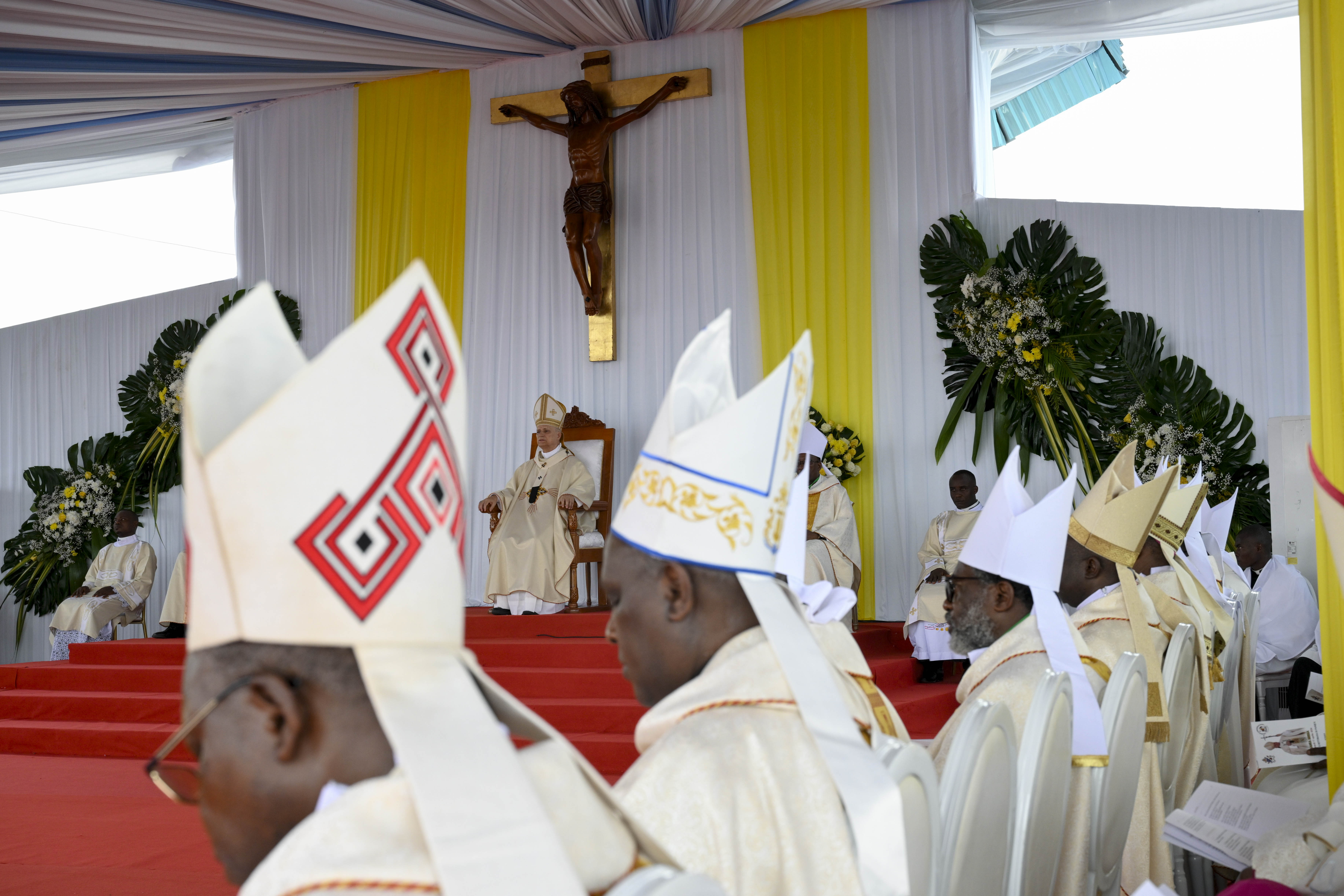 Pope Leo XIV presides at Mass in Japoma Stadium in Douala, Cameroon, on Friday, April 17, 2026. | Credit: Vatican Media