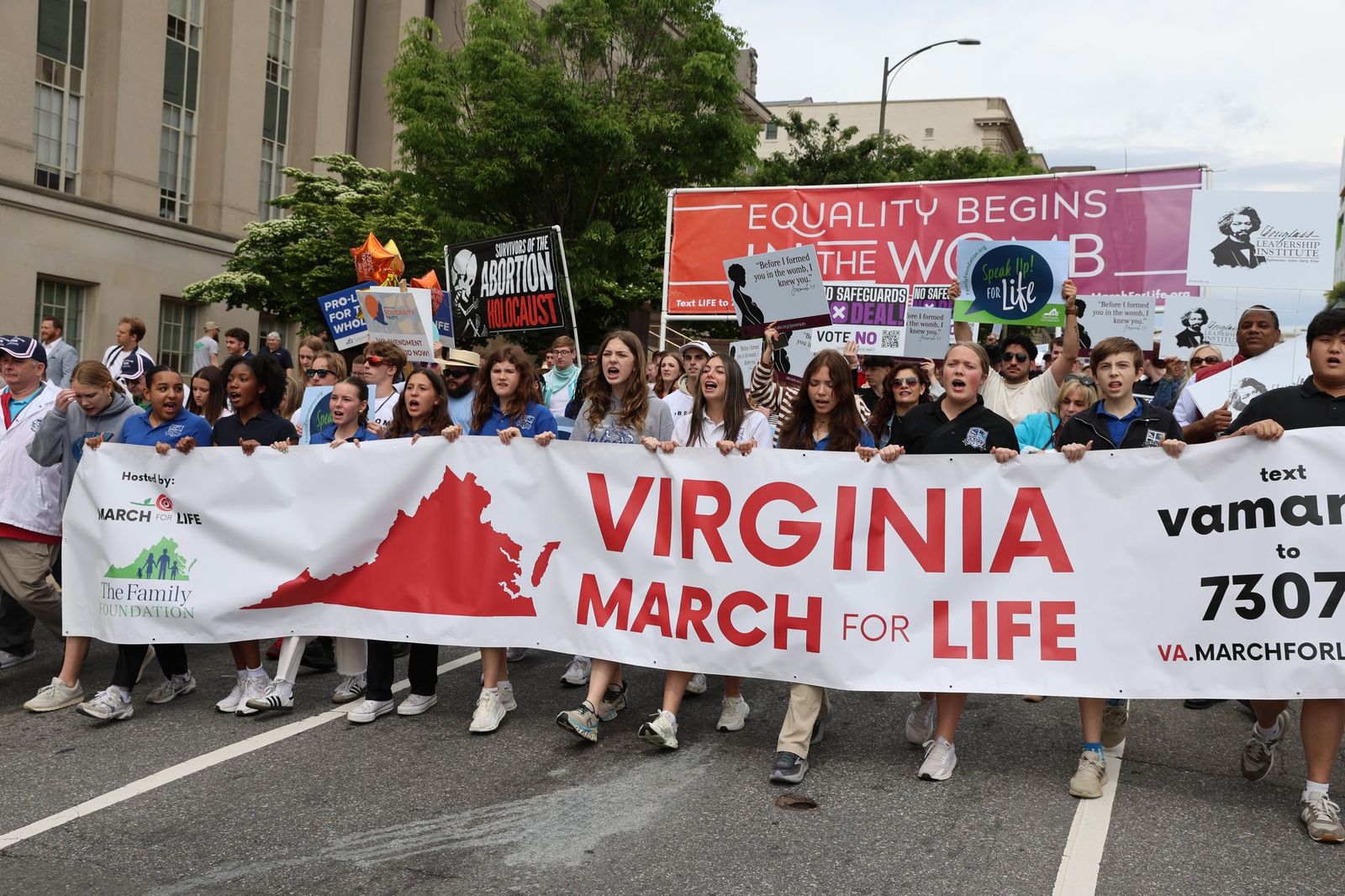 Young people lead the Virginia March for Life in Richmond on April 22, 2026. | Credit: The Family Foundation Action