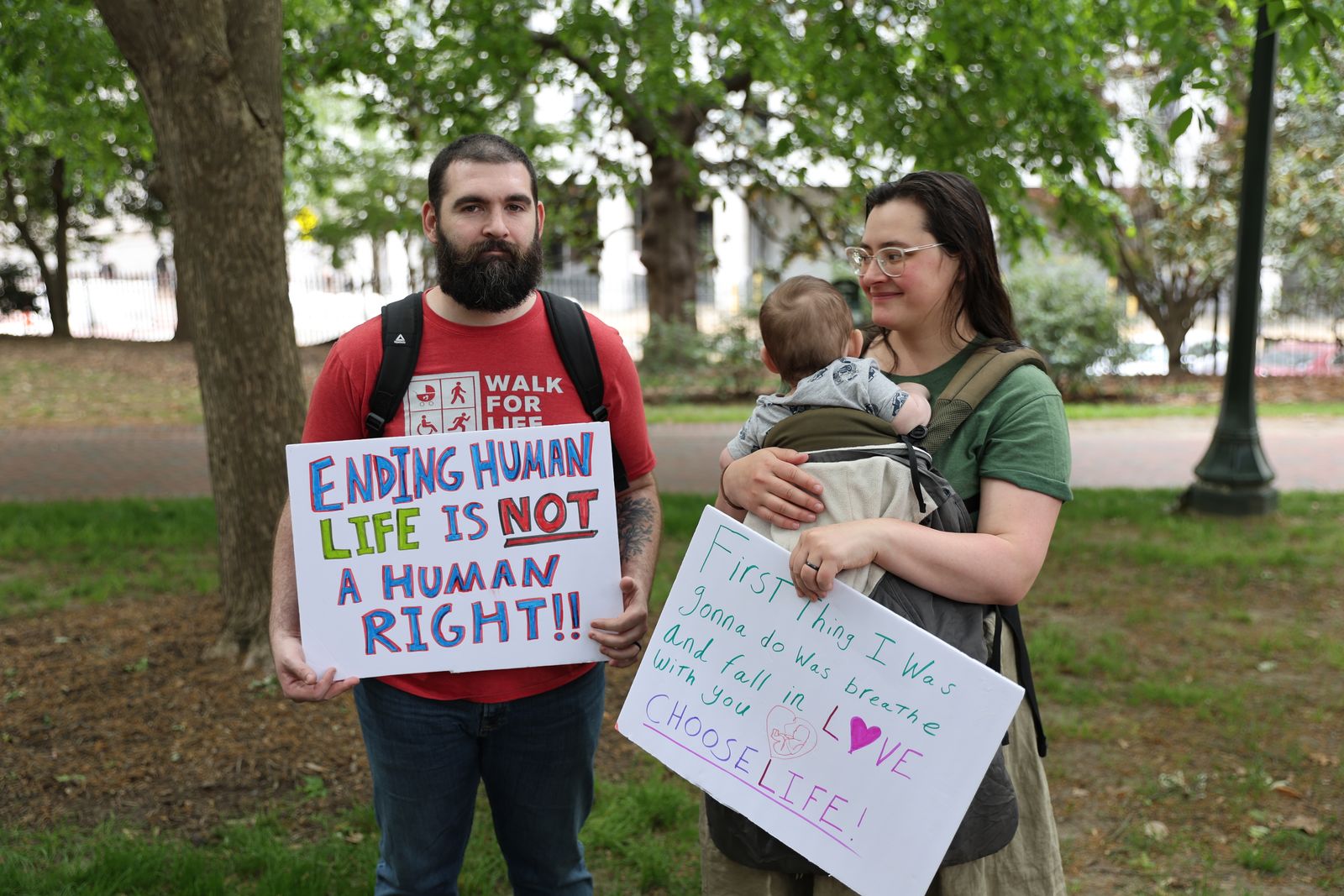 A family displays pro-life signs at the Virginia March for Life in Richmond on April 22, 2026. | Credit: The Family Foundation Action