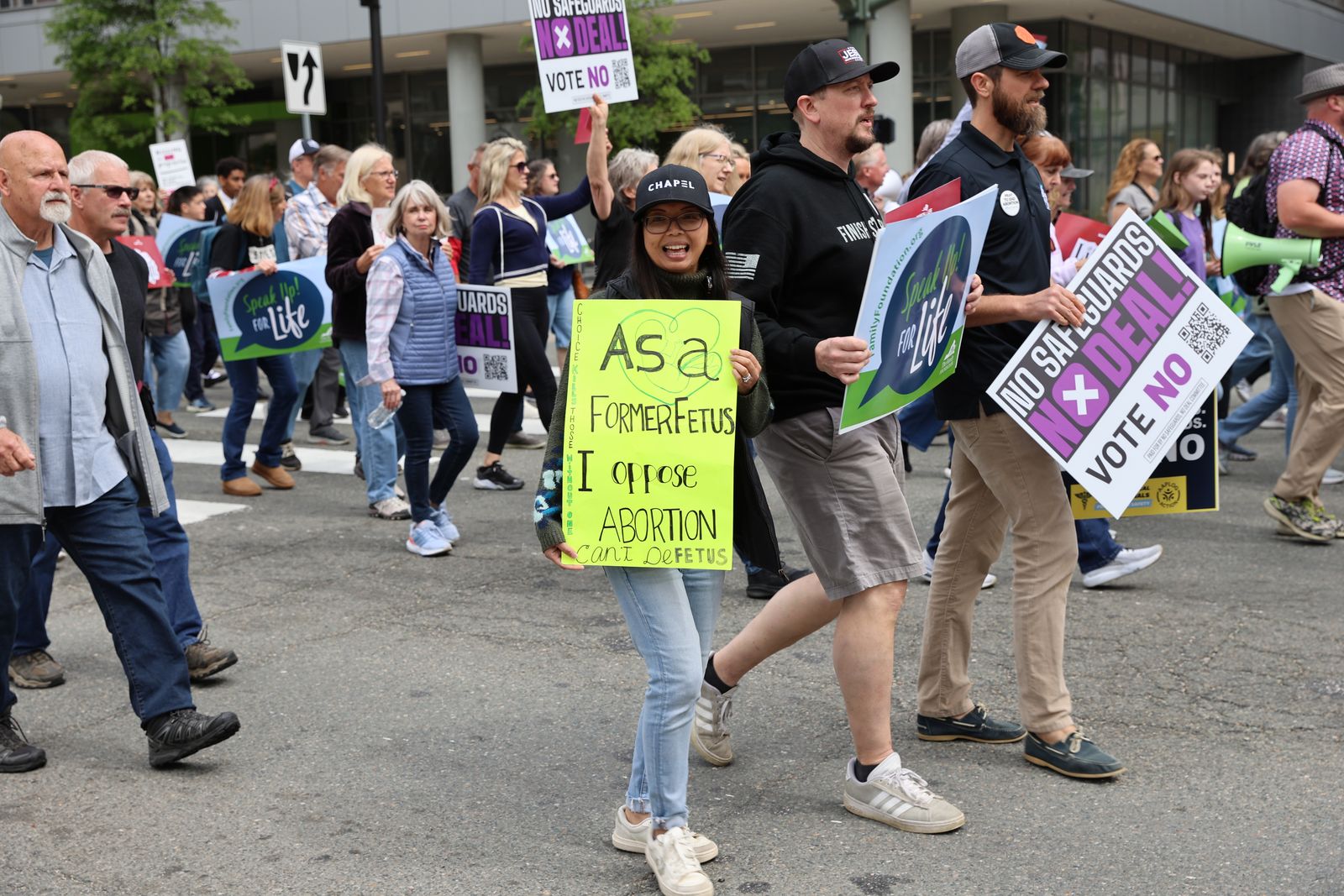 A girl marches with a pro-life sign at the Virginia March for Life in Richmond on April 22, 2026. | Credit: The Family Foundation Action