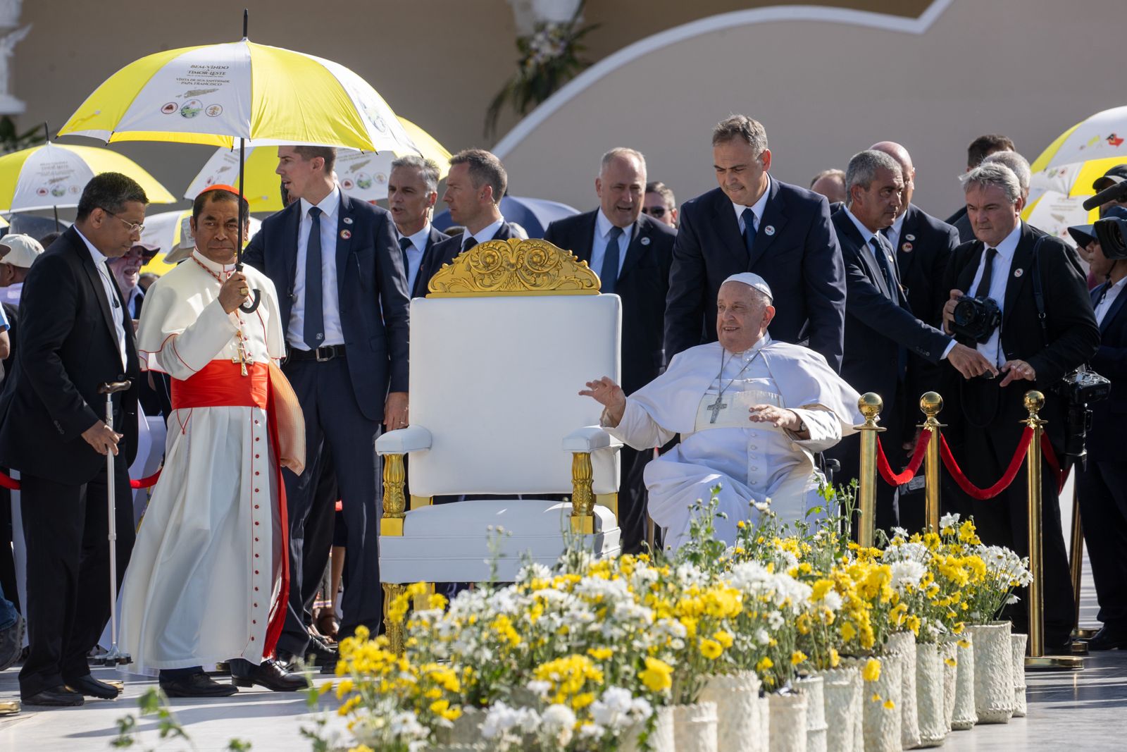 Pope Francis celebrates Mass at the Esplanade of Taci Tolu in Dili, Timor-Leste, on Tuesday, Sept. 10, 2024. | Credit: Daniel Ibáñez/CNA