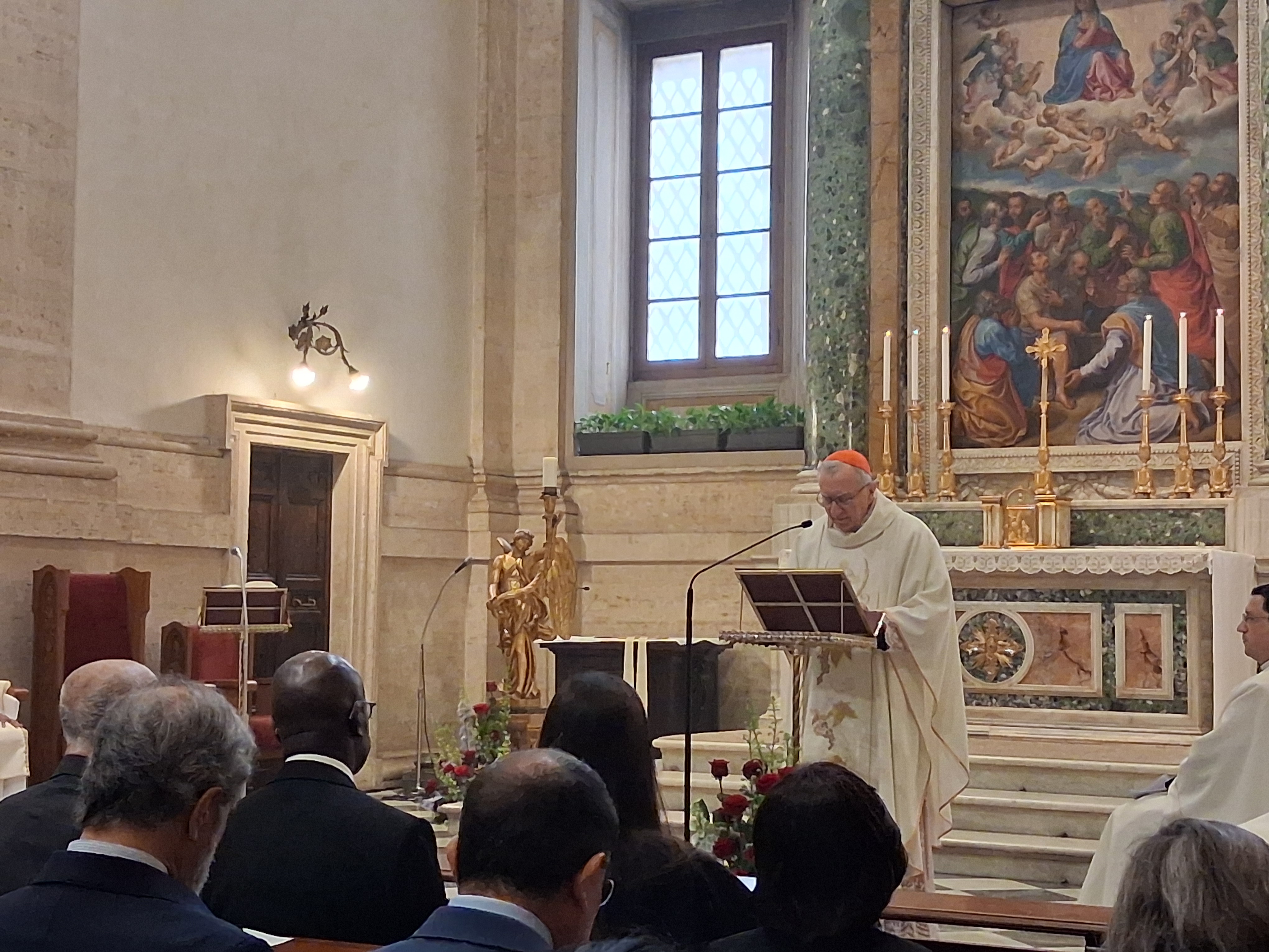 Cardinal Pietro Parolin gives the homily at the Mass for peace in Haiti at the Basilica of St. Mary Major in Rome on Saturday, May 9, 2026. | Credit: Bohumil Petrík/EWTN News