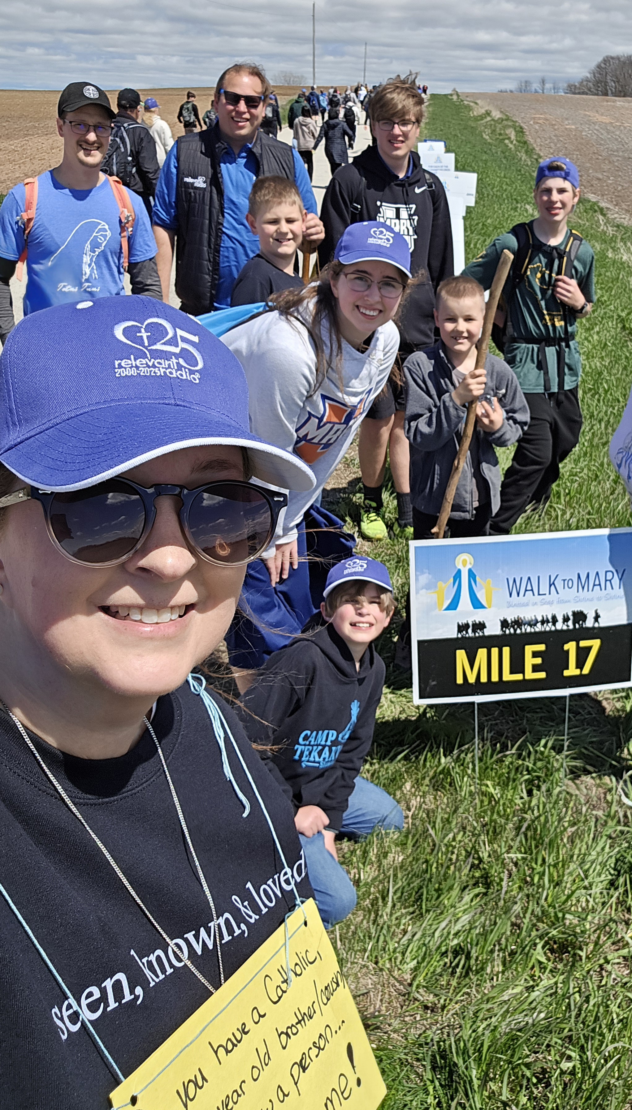 The Allex family participates in the Walk to Mary pilgrimage. | Credit: Photo courtesy of Kym Allex