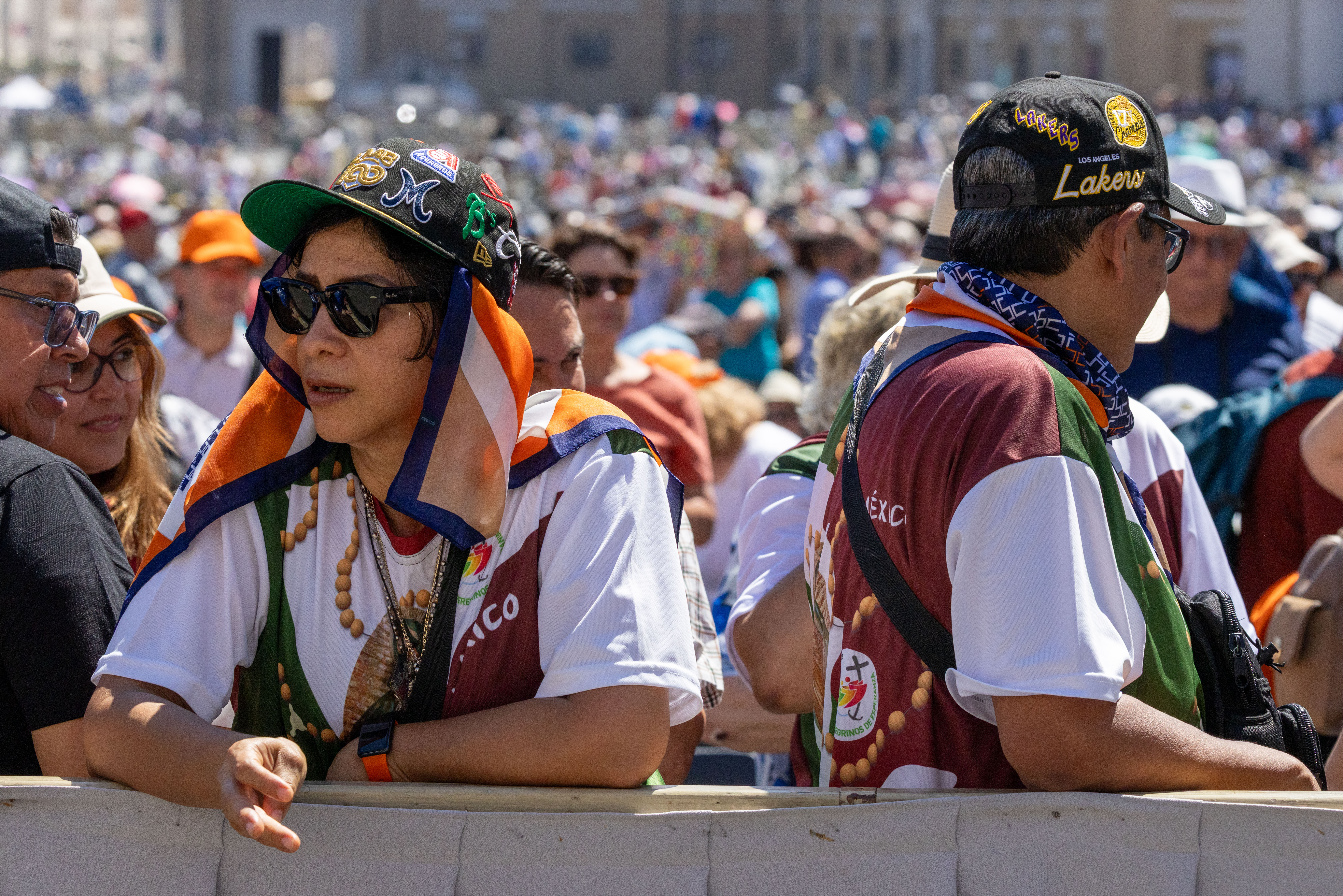 Pilgrims stand in St. Peterʼs Square during Pope Leo XIVʼs general audience on May 27, 2026. The pope spoke about the Second Vatican Council and the need for priests to follow liturgical norms. | Credit: Daniel Ibáñez/EWTN News