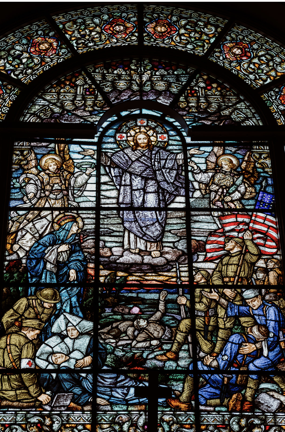 Stained-glass window at St. Mary Star of the Sea Parish in Jackson, Michigan. | Credit: Kathryn Mietelka