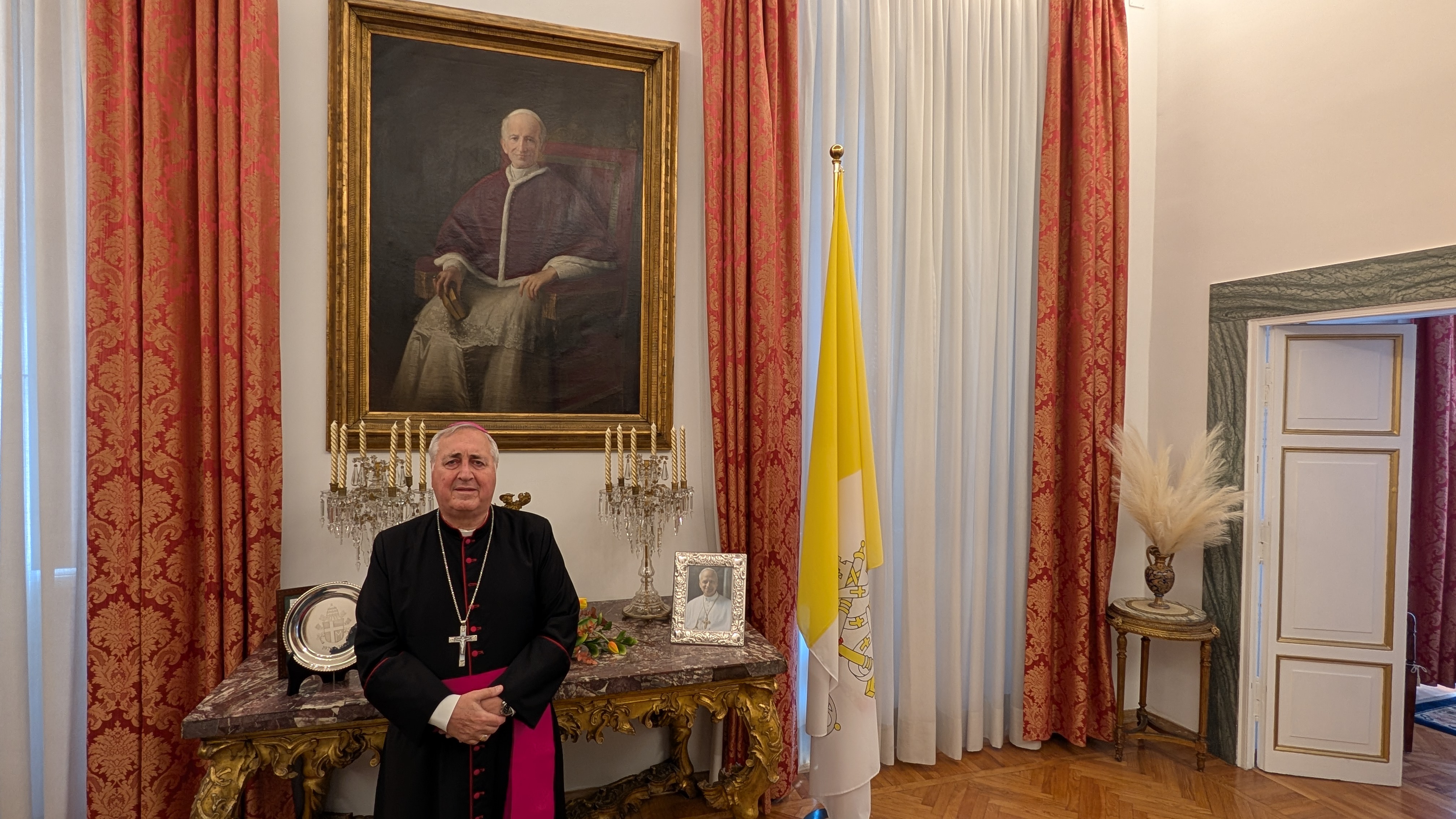 Archbishop Salvatore Pennacchio, president of the Pontifical Ecclesiastical Academy, at the grounds of the academy in Rome on May 22, 2026. | Credit: Ishmael Adibuah/EWTN News