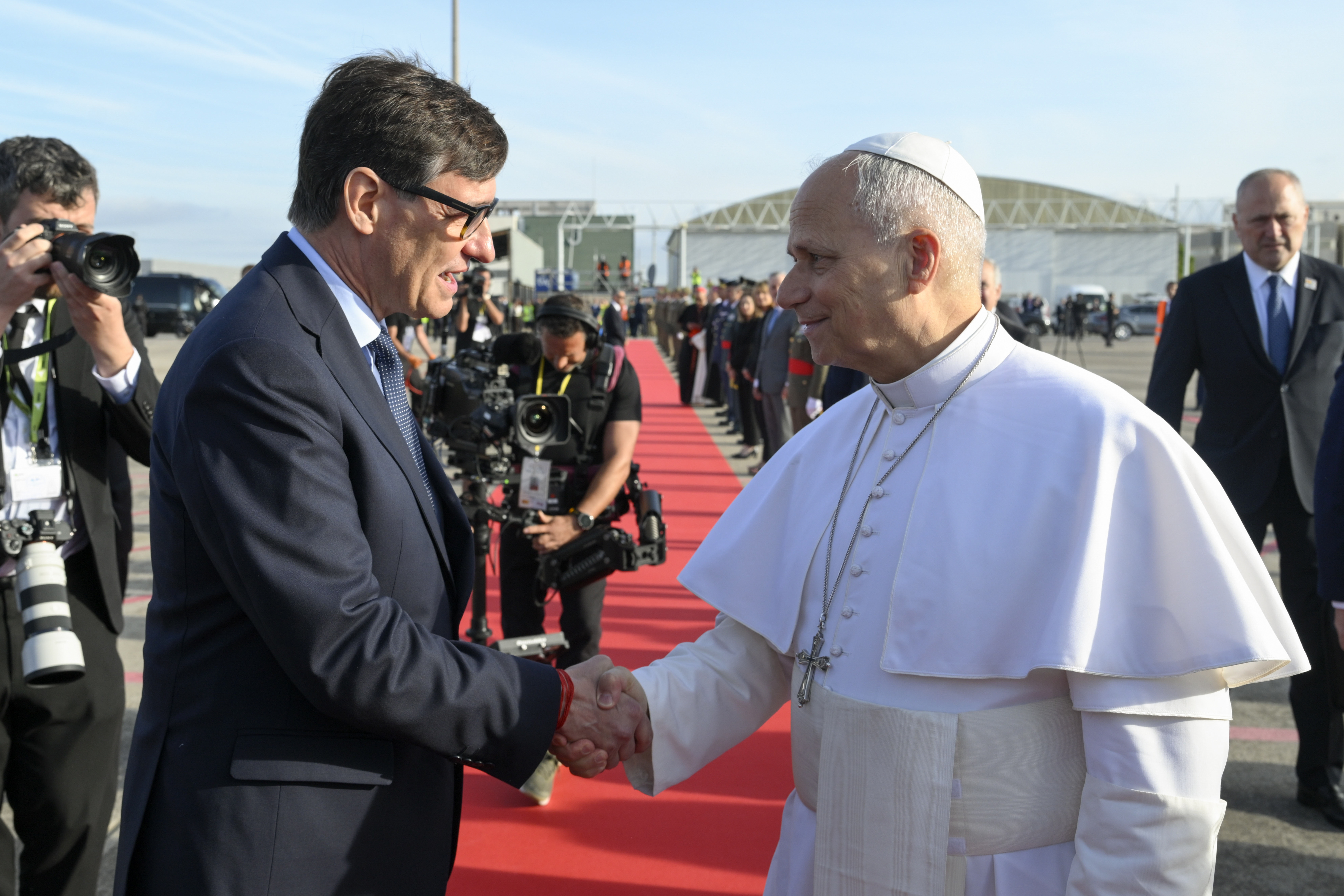 Pope Leo XIV departs Barcelona for the Grand Canary Islands at Josep Tarradellas Barcelona/El Prat International Airport, June 11, 2026. | Credit: Vatican Media