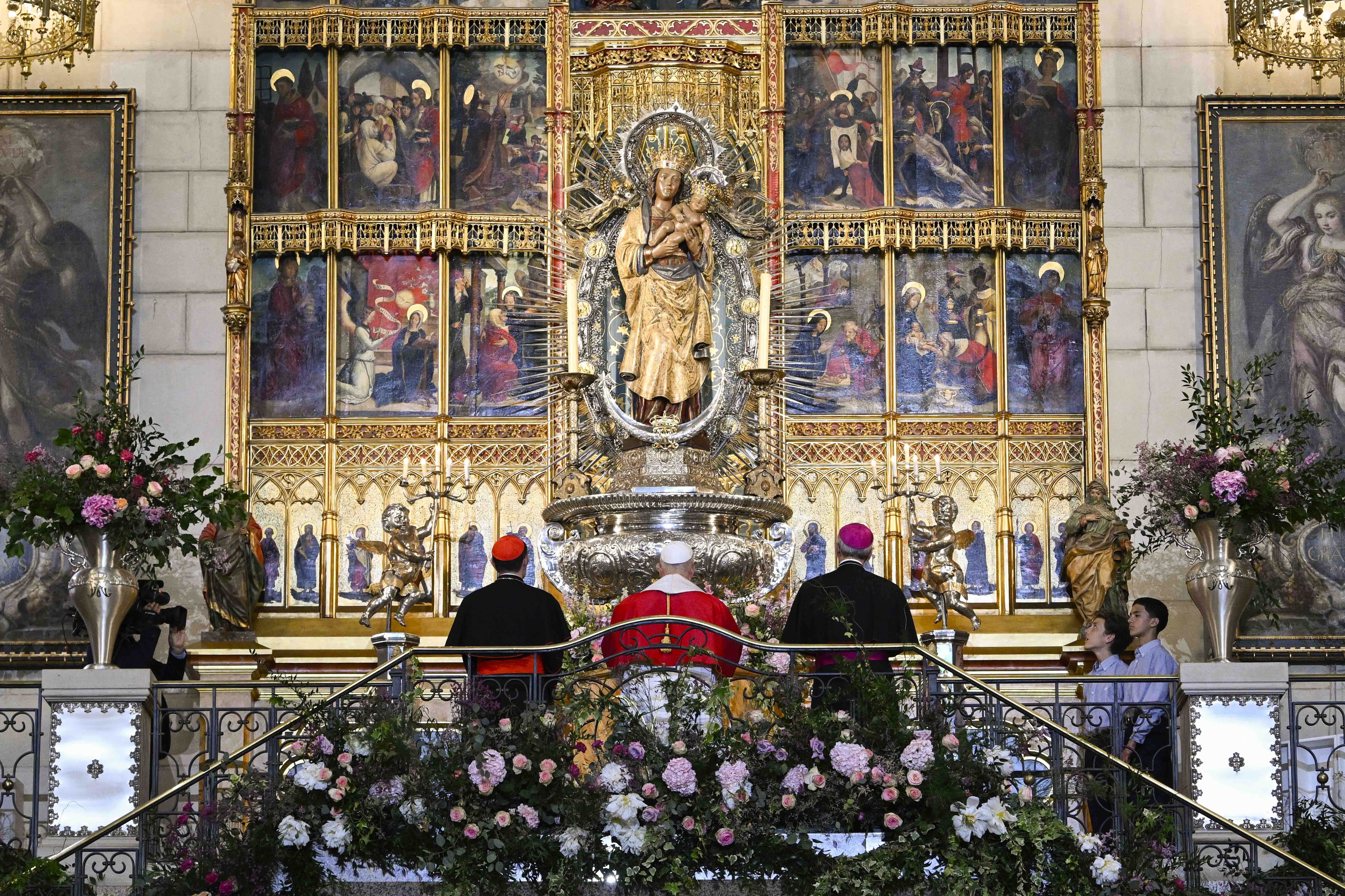Pope Leo XIV at the Almudena Cathedral on June 8, 2026. Credit: Vatican Media