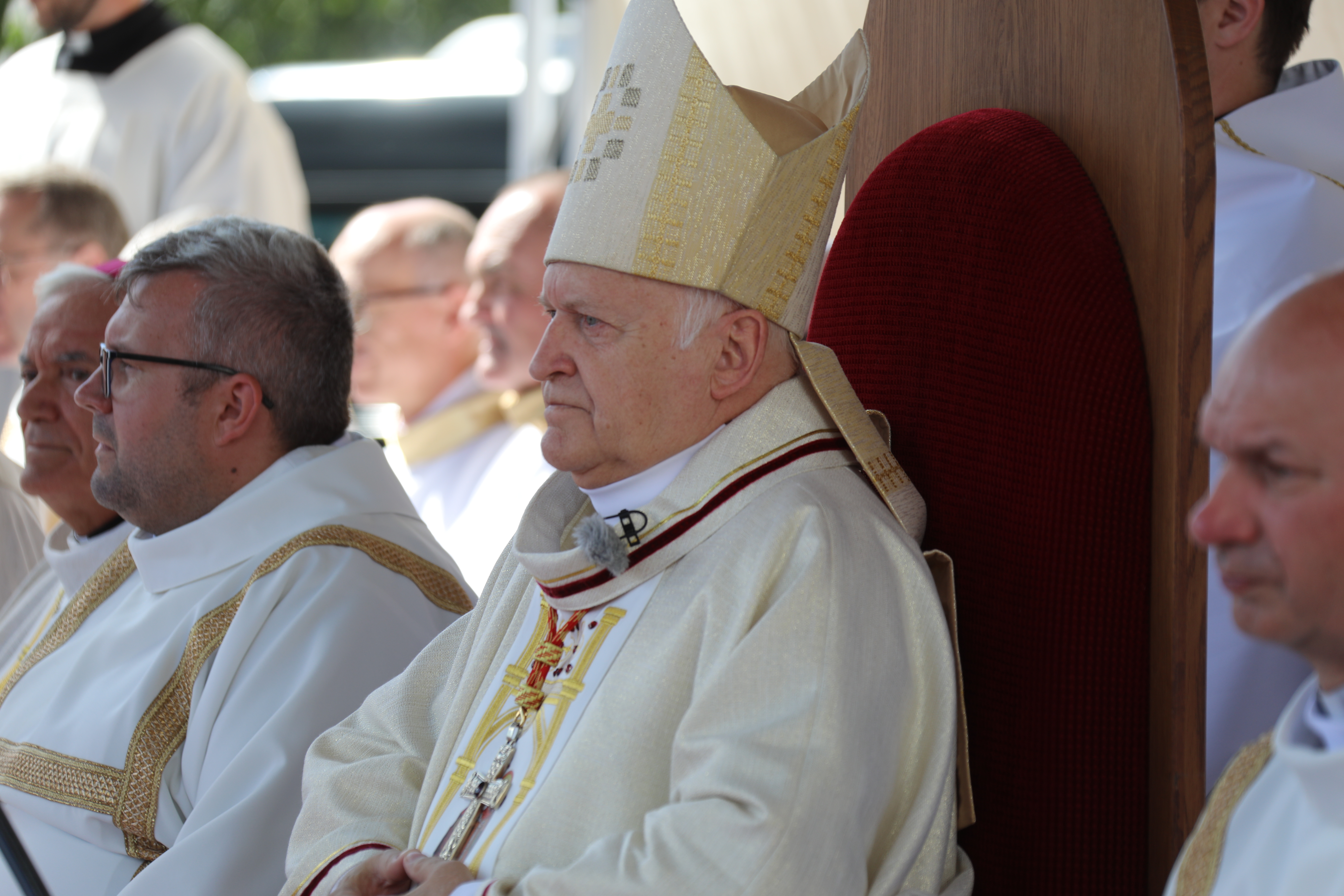 Cardinal Ladislav Nemet, archbishop of Belgrade, Serbia, celebrates the national pilgrimage Mass for the feast of Sts. Cyril and Methodius in Nitra, Slovakia, on July 4, 2026. | Credit: Peter Zimen/TK KBS