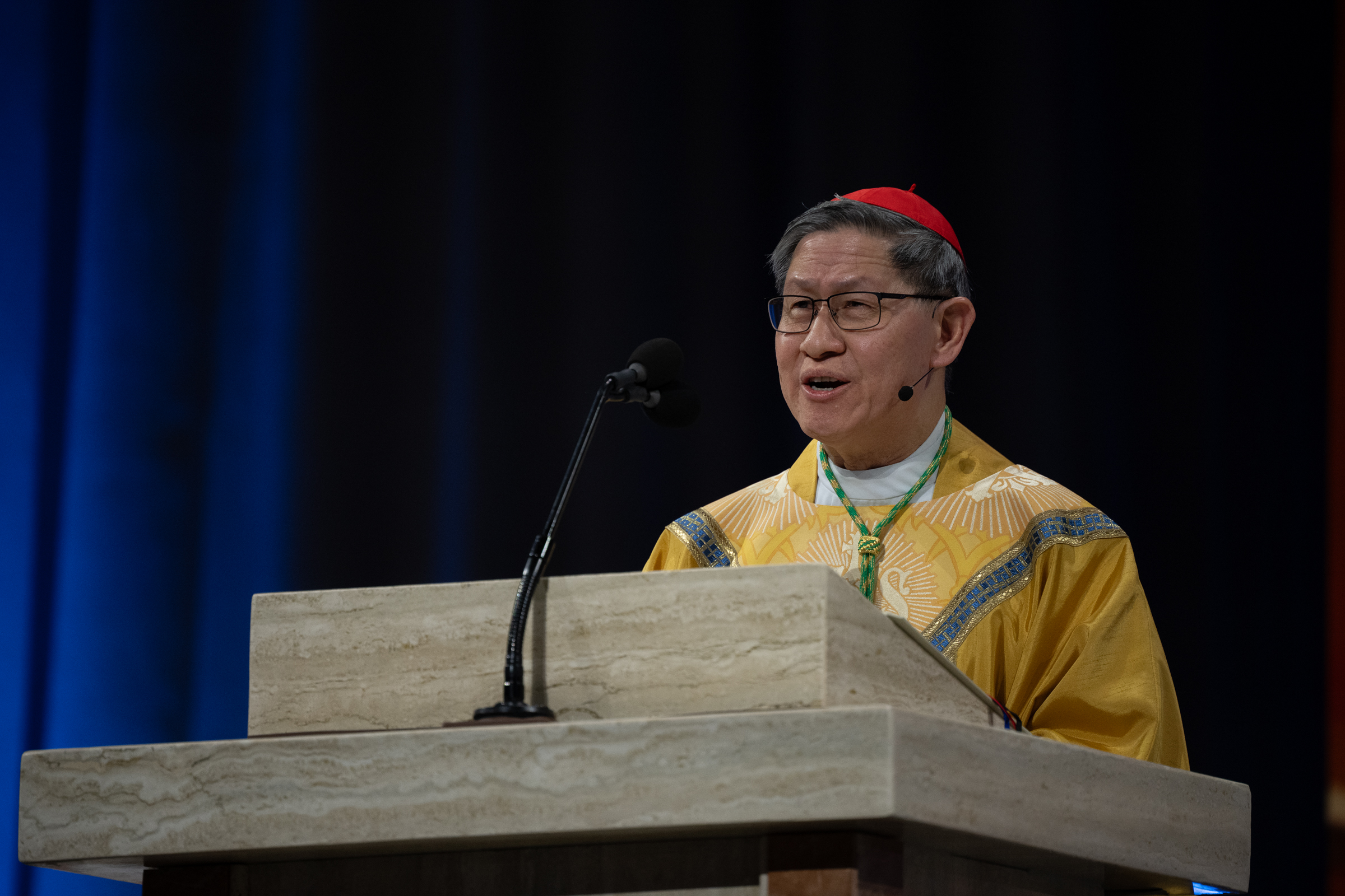 Cardinal Luis Antonio Tagle delivers the homily at Sheenʼs beatification Mass. | Credit: Jeffrey Bruno