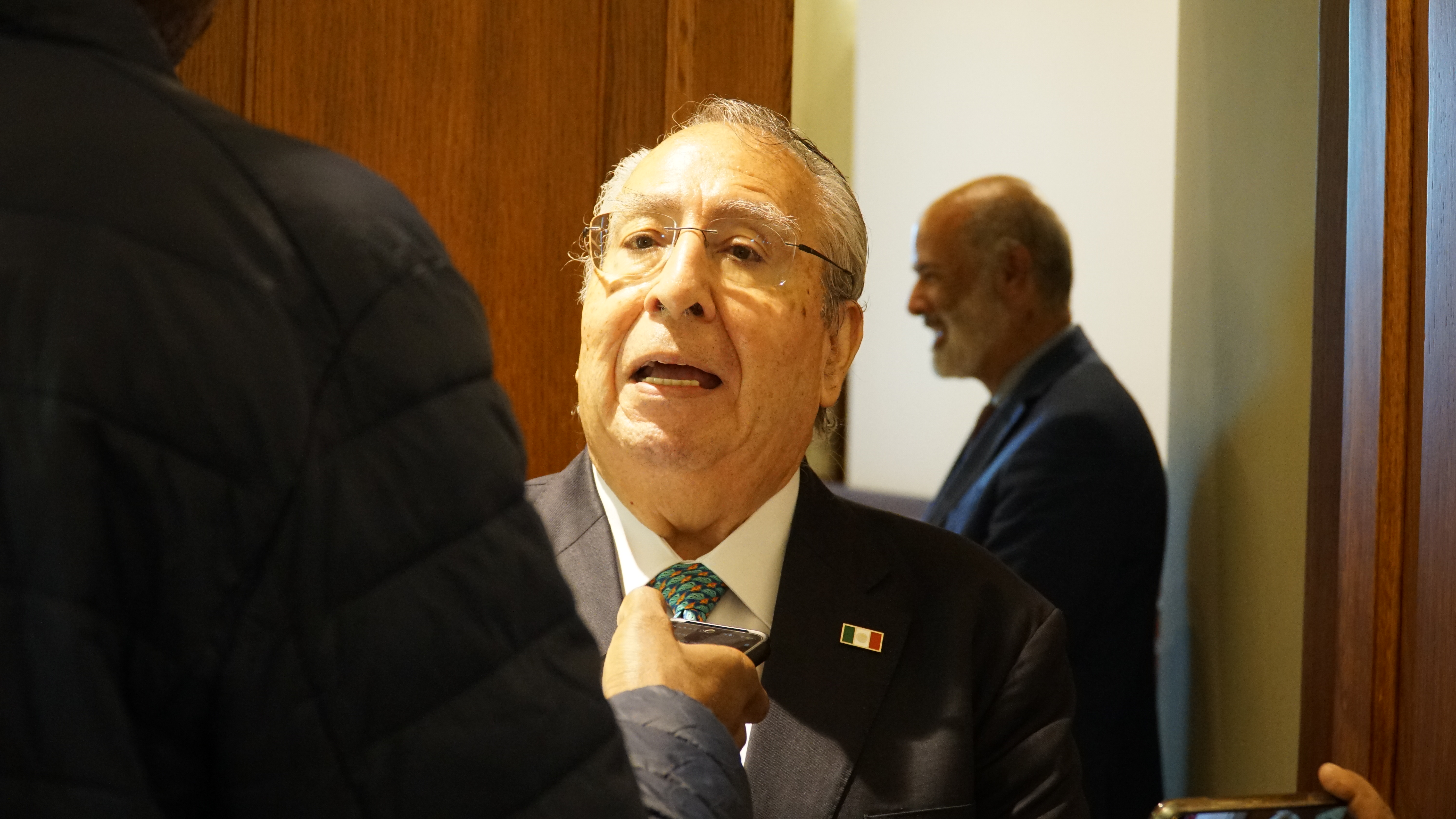 Mexican ambassador to the Holy See Alberto Medardo Barranco Chavarría speaks to journalists at the “Viva Cristo Rey! Centenary of the Cristero Epic” conference at the Pontifical University of the Holy Cross in Rome on Oct. 7, 2026. | Credit: Photo courtesy of Diego Amado Vazquez Arreola/Cátedra Anacleto González Flores