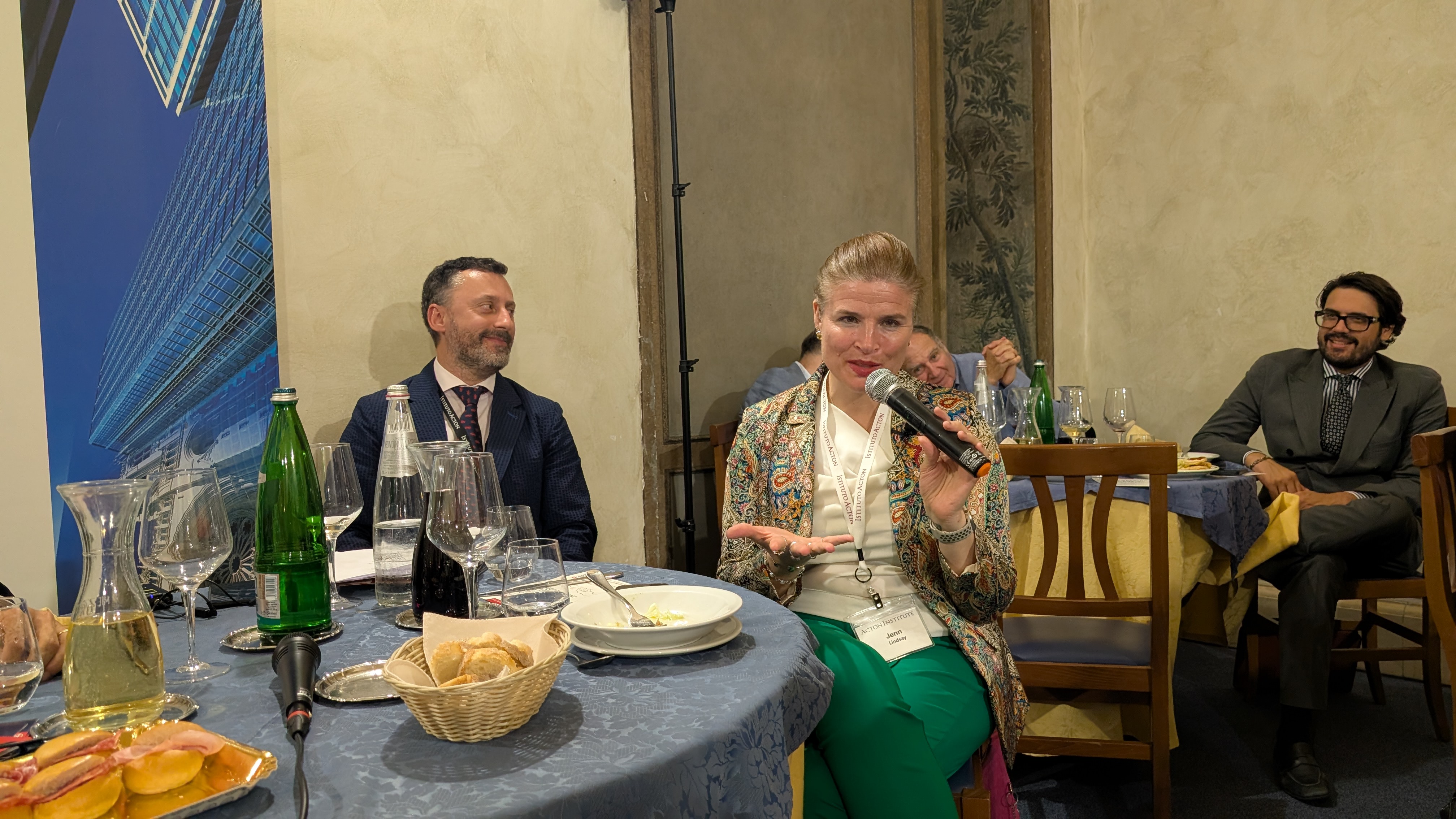 Jenn Lindsay, communications professor at John Cabot University and CEO of So Fare Films, speaks at the conference “Communicating Truth in an Age of AI,” organized by the Acton Institute, on Oct. 15, 2026, in Rome. | Credit: Ishmael Adibuah/EWTN News