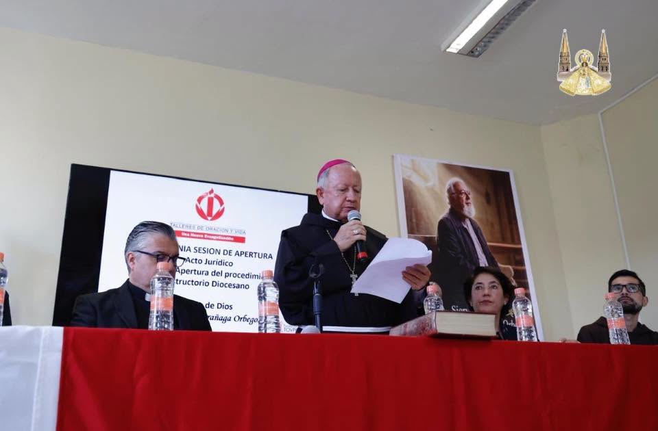 During the Oct. 6, 2026, ceremony initiating the cause for the beatification and canonization of Father Ignacio Larrañaga, Bishop Juan Manuel Muñoz Curiel calls for following his example. | Credit: Archdiocese of Guadalajara Press Office