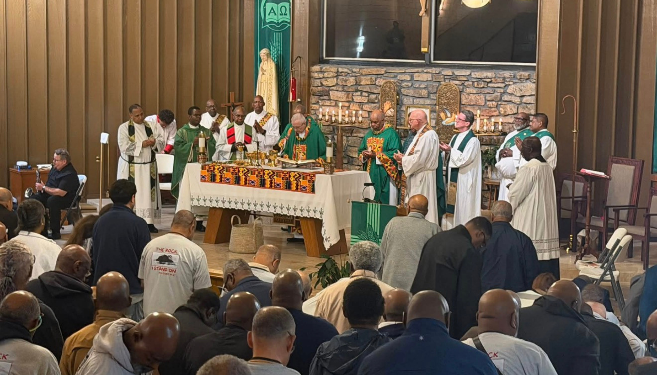 Mass is celebrated during the Fr. Chester P. Smith National Black Catholic Men’s Conference, which took place Oct. 15–18, 2026, in Birmingham, Alabama. | Credit: Brent Patterson