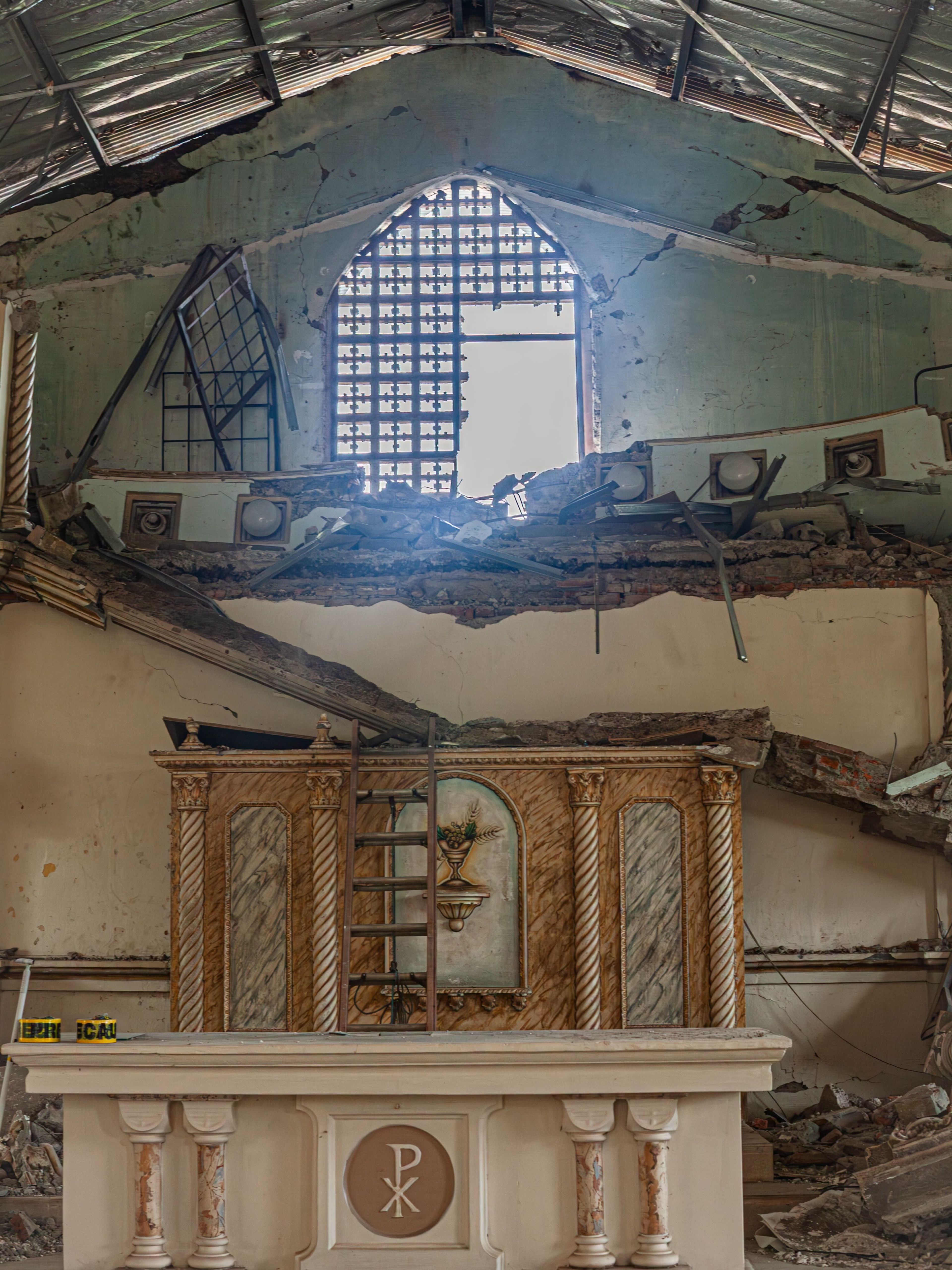 The altar at St. Isidore the Farmer parish church in the Diocese of Santiago de Veraguas, Panama, was destroyed by the earthquake on Oct. 9, 2026. | Credit: St. Isidore the Farmer Parish, Soná